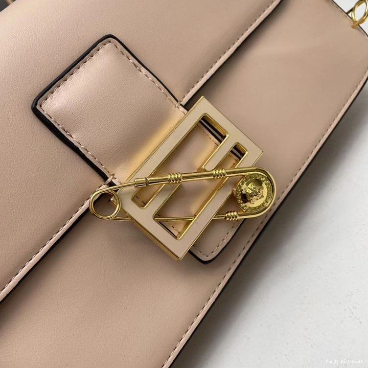 Vintage HOT Bag In Calf Pin Brooches Fendace Fendi with Medium Leather Pink Baguette 0716